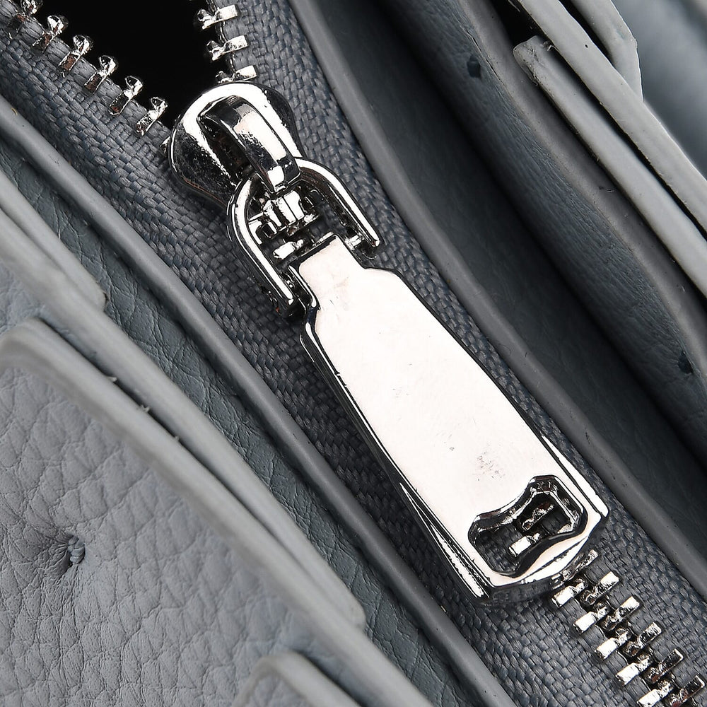 Designer inspired Womens Top Handle Shoulder Bag with Adjustable Strap - Blue