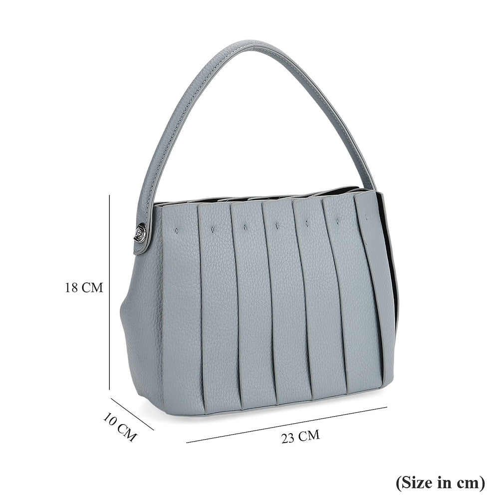 Designer inspired Womens Top Handle Shoulder Bag with Adjustable Strap - Blue