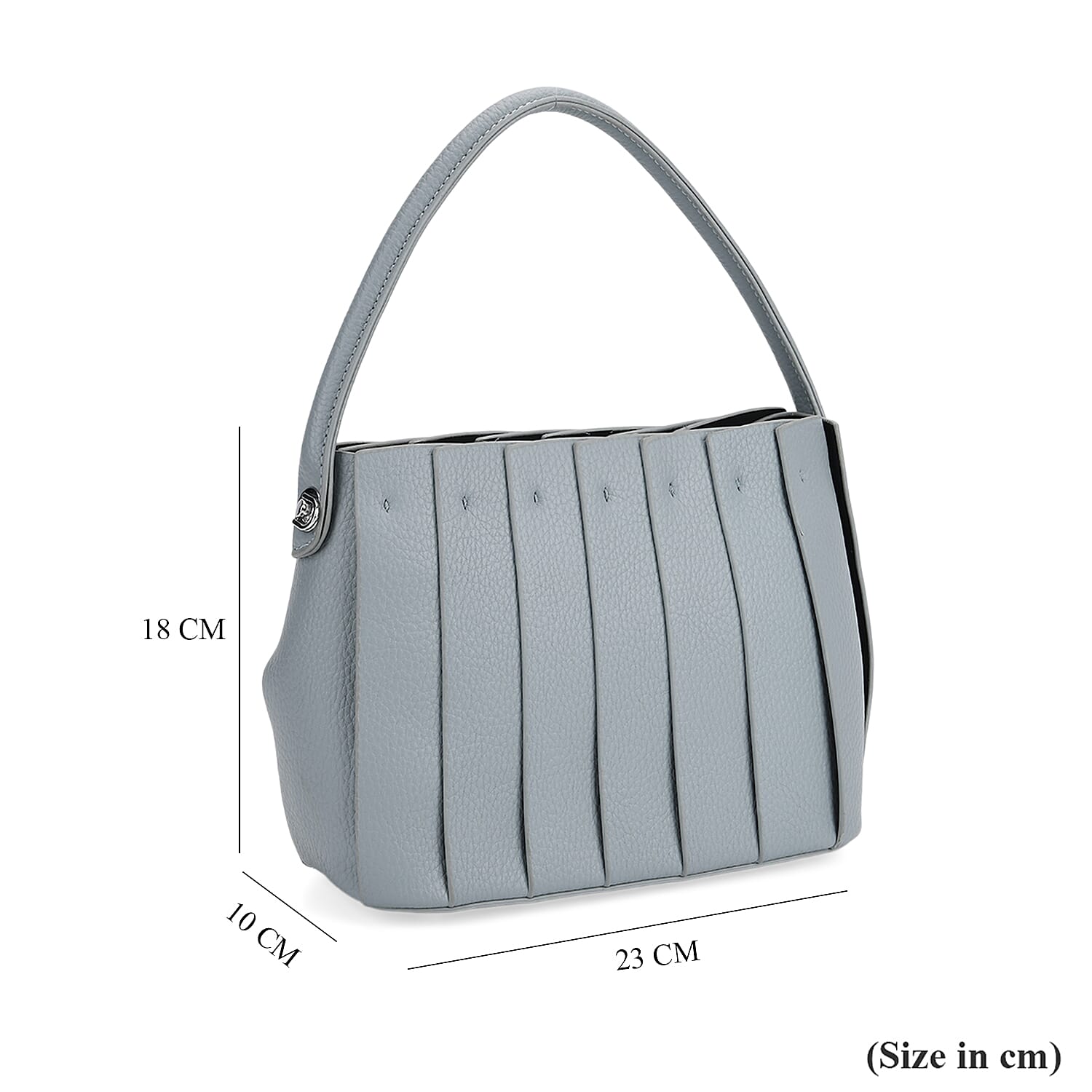 Designer inspired Womens Top Handle Shoulder Bag with Adjustable Strap - Blue