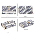 DESIGNER INSPIRED CLOSEOUT- D Letter Pattern Clutch Handbag - Blue