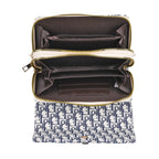 DESIGNER INSPIRED CLOSEOUT- D Letter Pattern Clutch Handbag - Blue