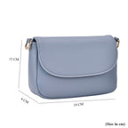 Elegant Flap Crossbody Bag with Adjustable Strap - Blue