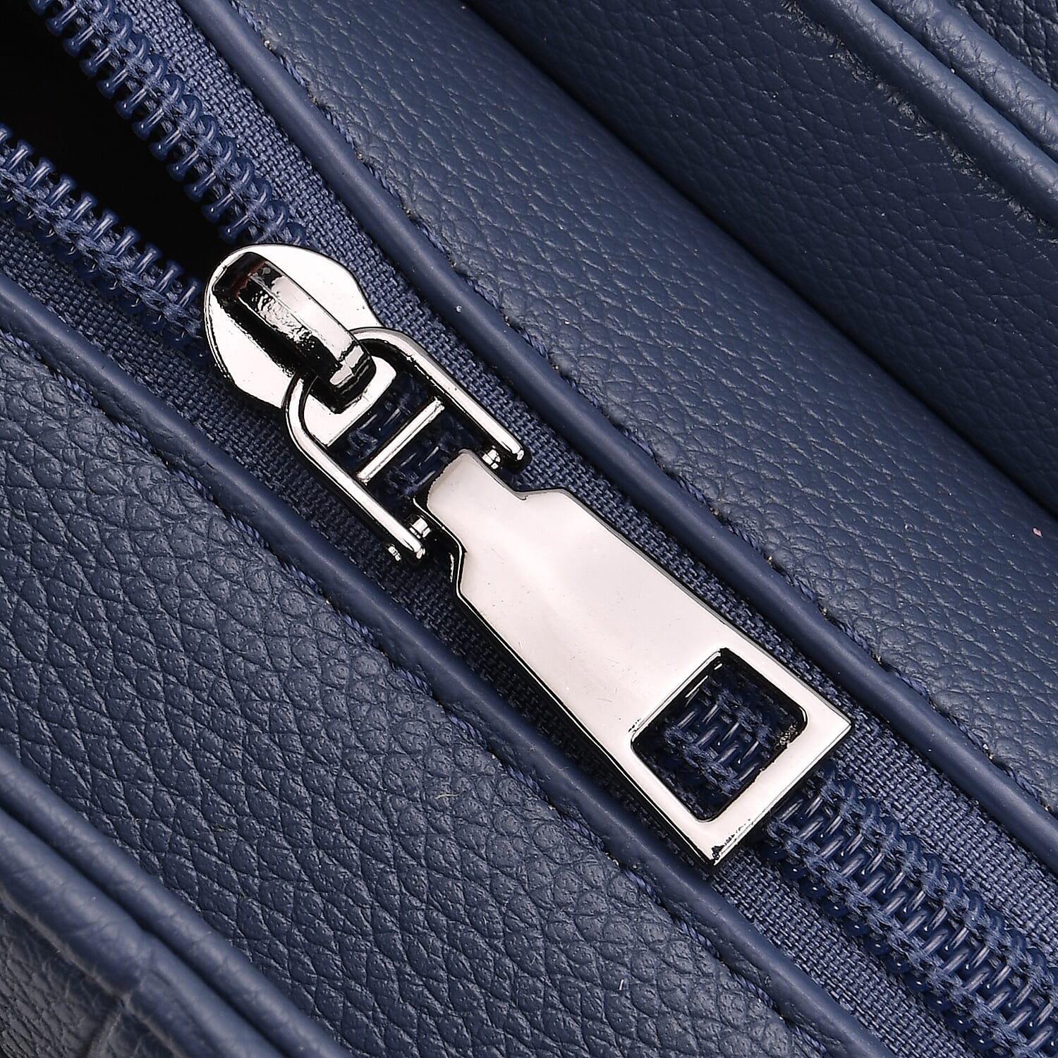 Croc Embossed Crossbody Bag with Lock & Top Handle - Blue
