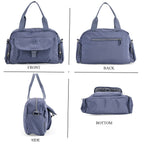 Multi-Pocket Handbag with Crossbody Strap (120 cm) - Blue
