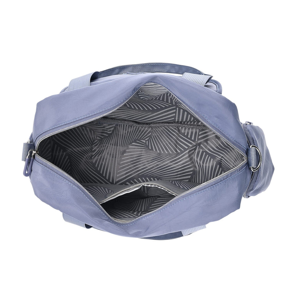 Multi-Pocket Handbag with Crossbody Strap (120 cm) - Blue