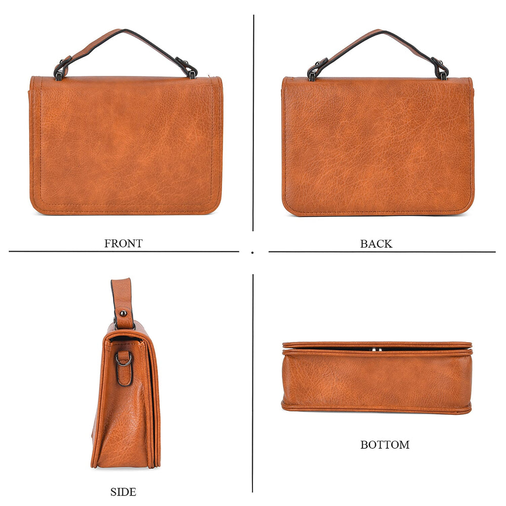 Set of 2- Sling Crossbody Bag with Card Holder - Brown