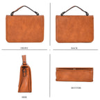 Set of 2- Sling Crossbody Bag with Card Holder - Brown