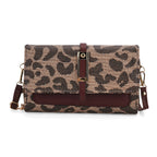 DESIGNER INSPIRED Leopard Print Clutch Handbag - Brown
