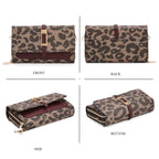 DESIGNER INSPIRED Leopard Print Clutch Handbag - Brown