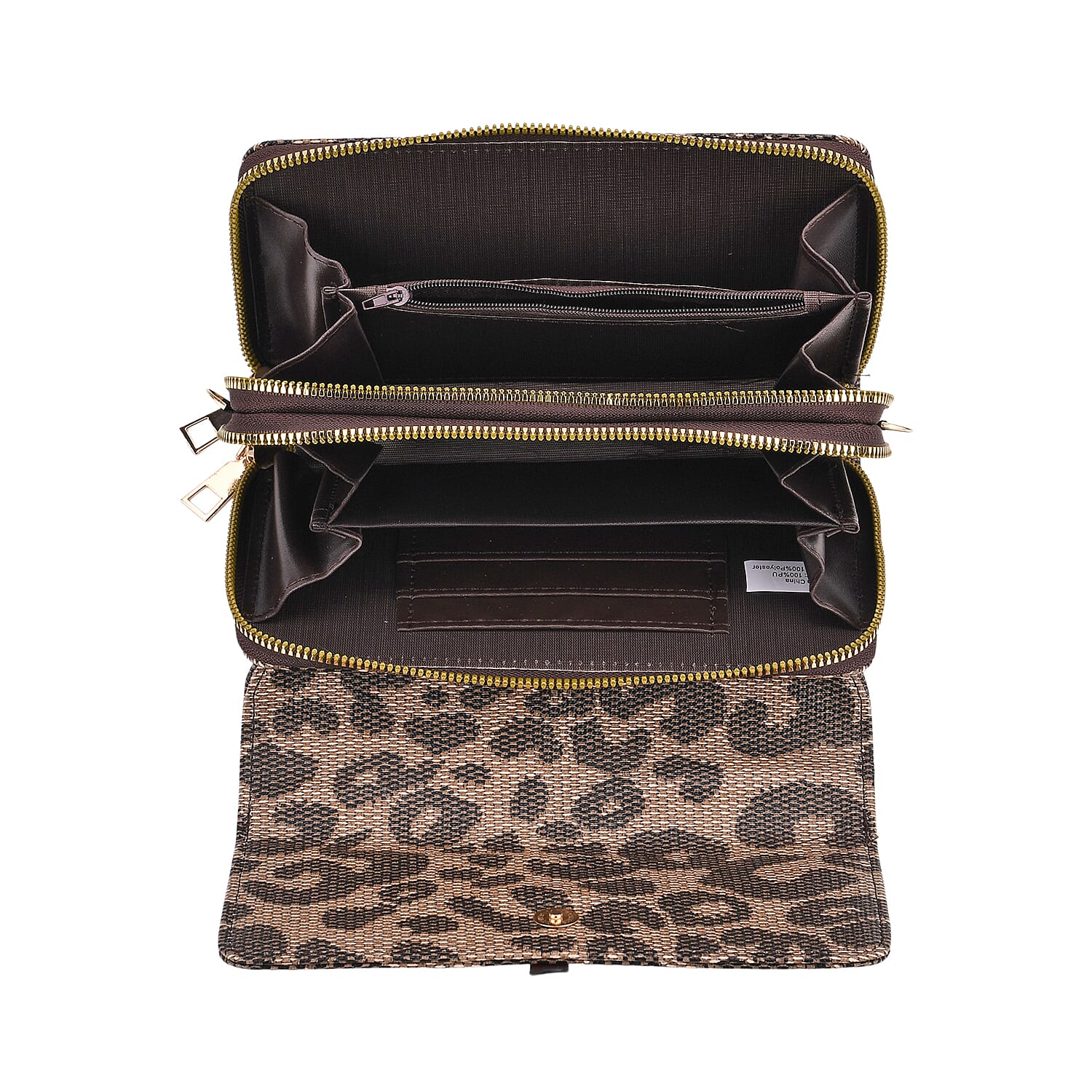 DESIGNER INSPIRED Leopard Print Clutch Handbag - Brown