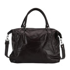 Closeout Deal - Genuine Leather Handbag with Adjustable Shoulder Strap - Brown