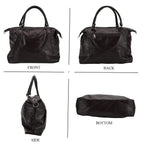 Closeout Deal - Genuine Leather Handbag with Adjustable Shoulder Strap - Brown