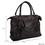 Closeout Deal - Genuine Leather Handbag with Adjustable Shoulder Strap - Brown
