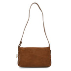 Genuine Leather Shoulder Bag - Brown