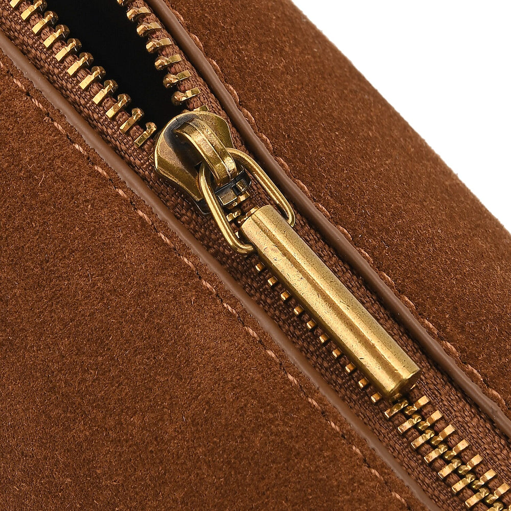 Genuine Leather Shoulder Bag - Brown