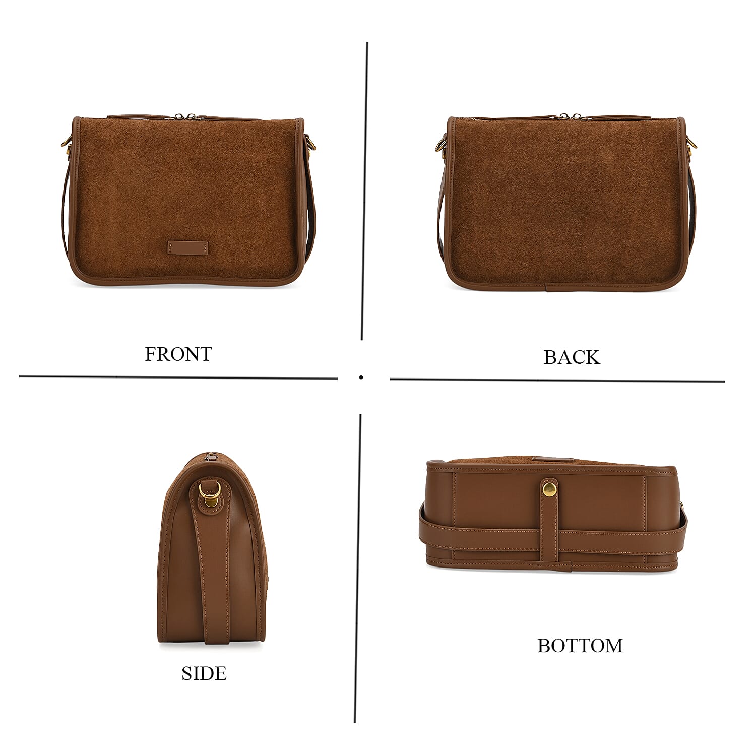 Crossbody Bag (Size - One Size) - Brown & Black