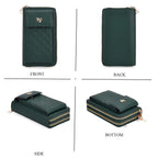 Set of 2 Quilted Cellphone Bags - Brown - Dark Green