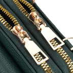 Set of 2 Quilted Cellphone Bags - Brown - Dark Green