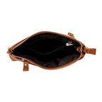 100% Exquisite Genuine Leather Premium Crossbody Bag 3-in-1 Clutch - Wristlet - Tan