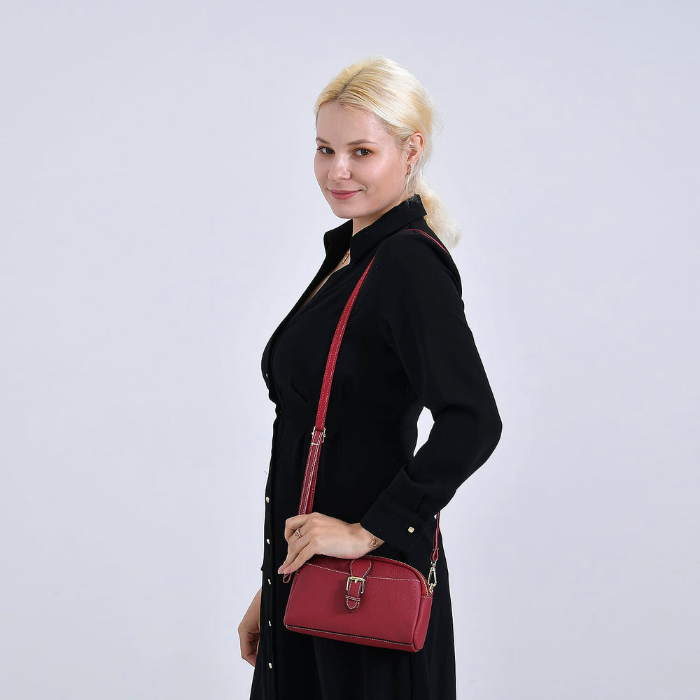 Crossbody Bag (Size - One Size) - Burgundy & Black