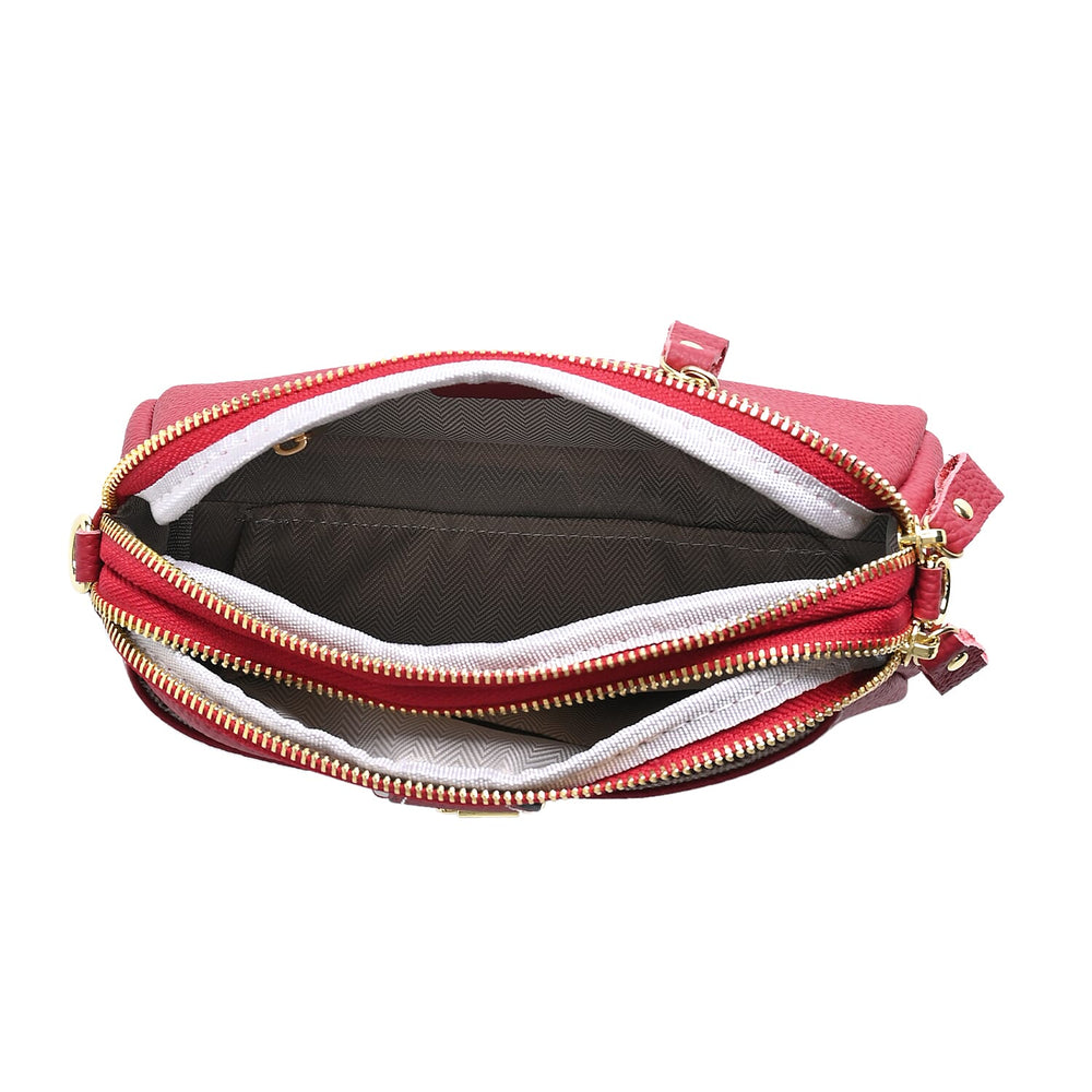 Crossbody Bag (Size - One Size) - Burgundy & Black