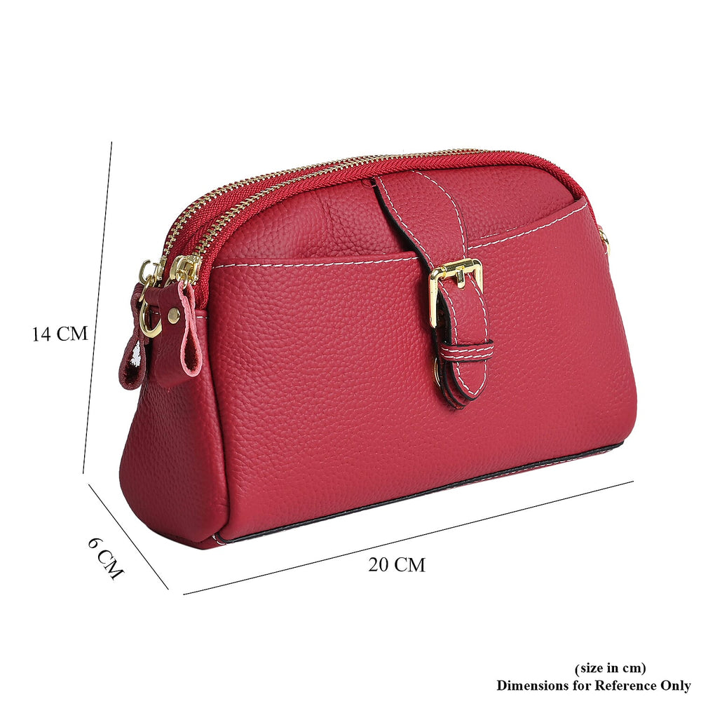 Crossbody Bag (Size - One Size) - Burgundy & Black