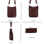 Styled By Patchwork Crossbody Bag with Adjustable Shoulder Strap - Burgundy