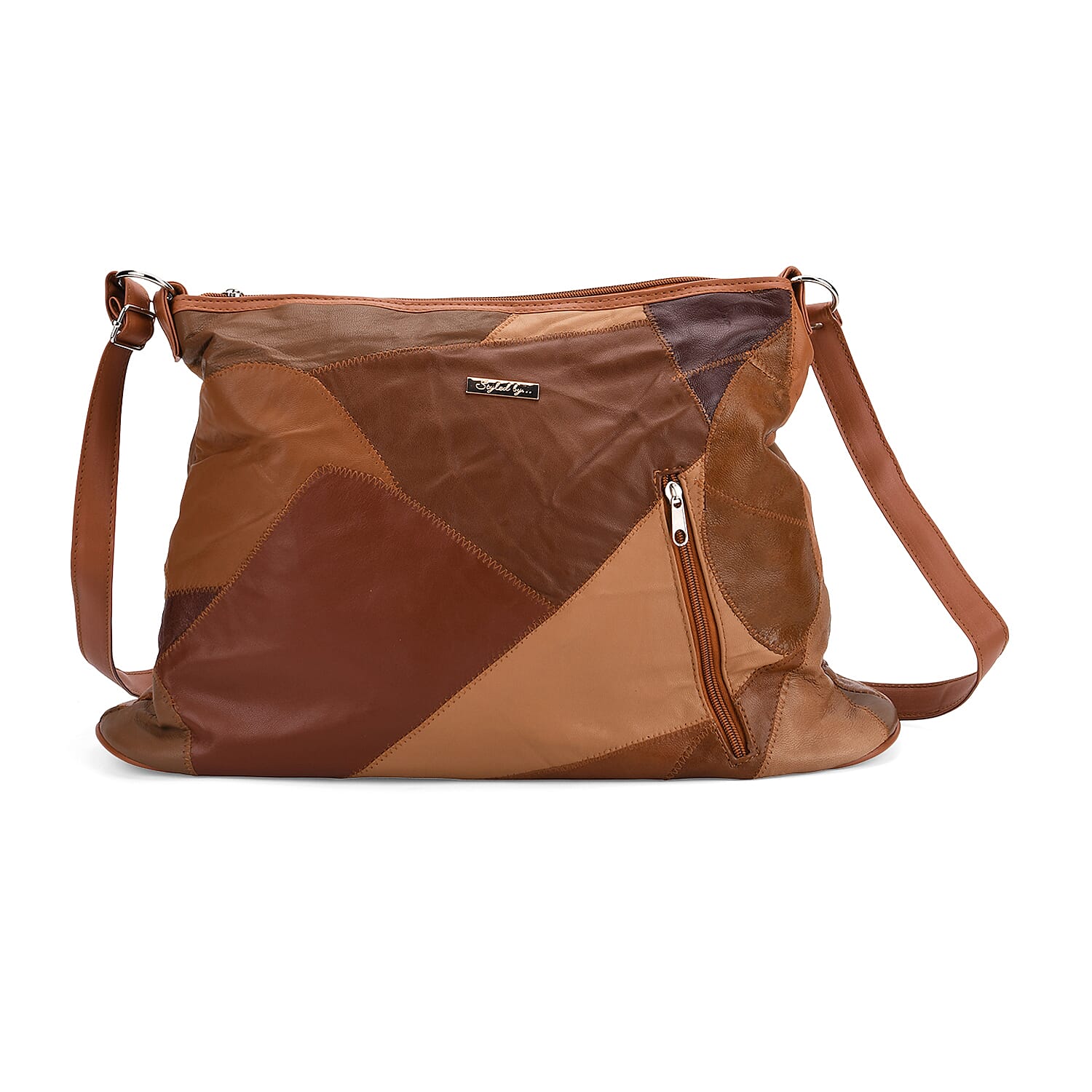 THE SALLY SPECIAL PRICE DEAL - - Styled By 100% Genuine Leather Large Crossbody Bag - Camel