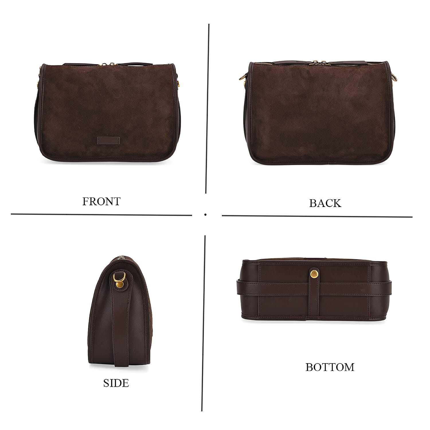 Crossbody Bag (Size - One Size) - Coffee & Black