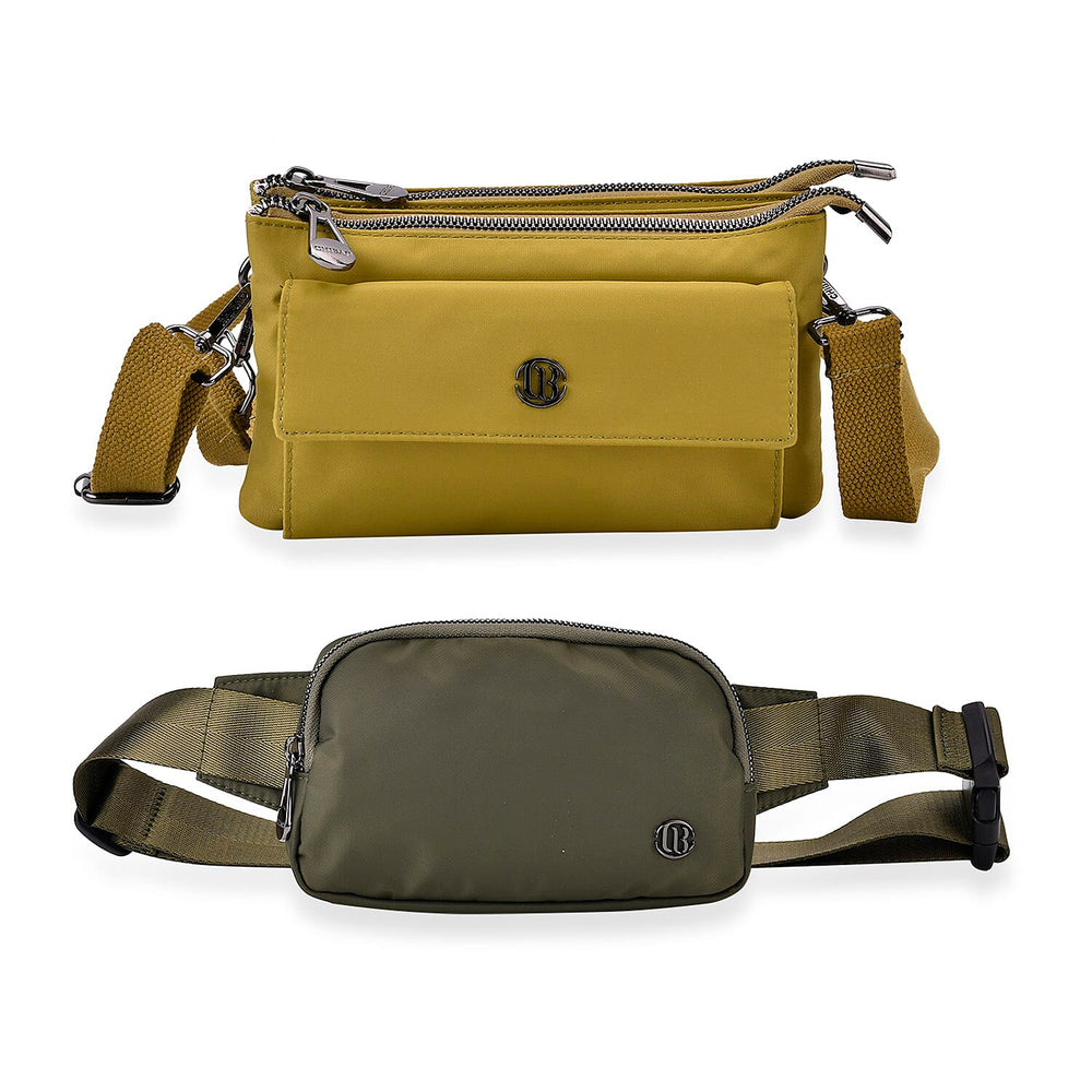 Set of 2 Bags - Crossbody - Waist Bag - Dark - Olive Green