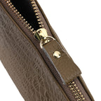 Genuine Leather Sling Bag with Detachable Strap (140 cm) - Dark Khaki