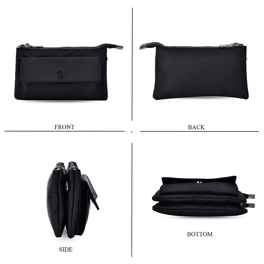 Set of 2 - Crossbody - Waist Bag - Dark Grey - Black