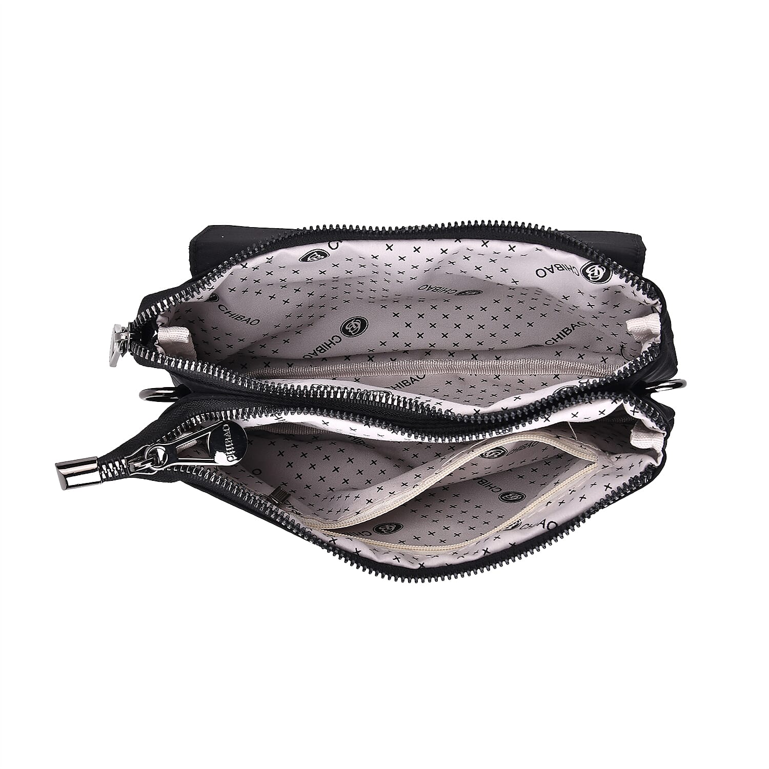 Set of 2 - Crossbody - Waist Bag - Dark Grey - Black
