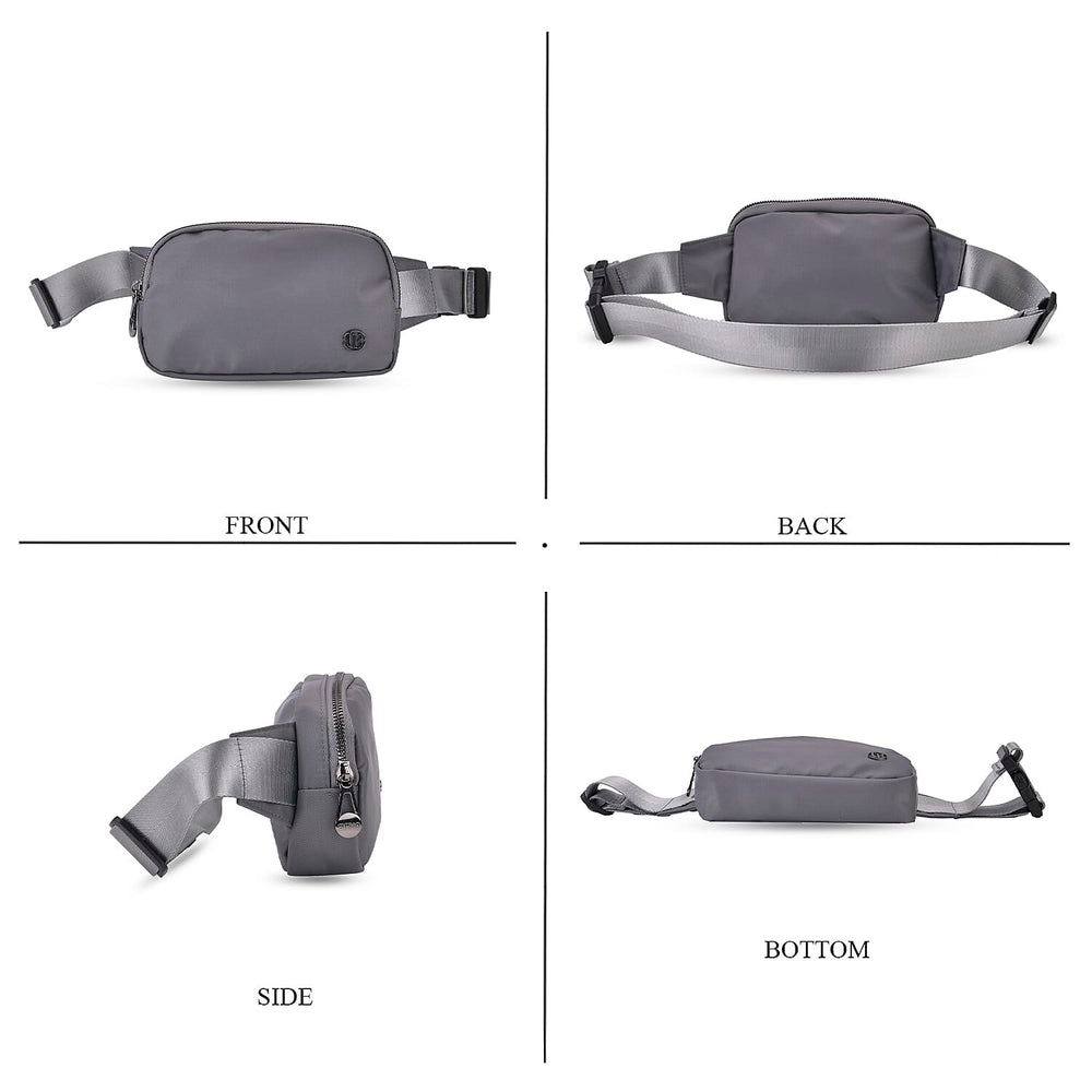 Set of 2 - Crossbody - Waist Bag - Dark Grey - Black