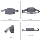 Set of 2 - Crossbody - Waist Bag - Dark Grey - Black