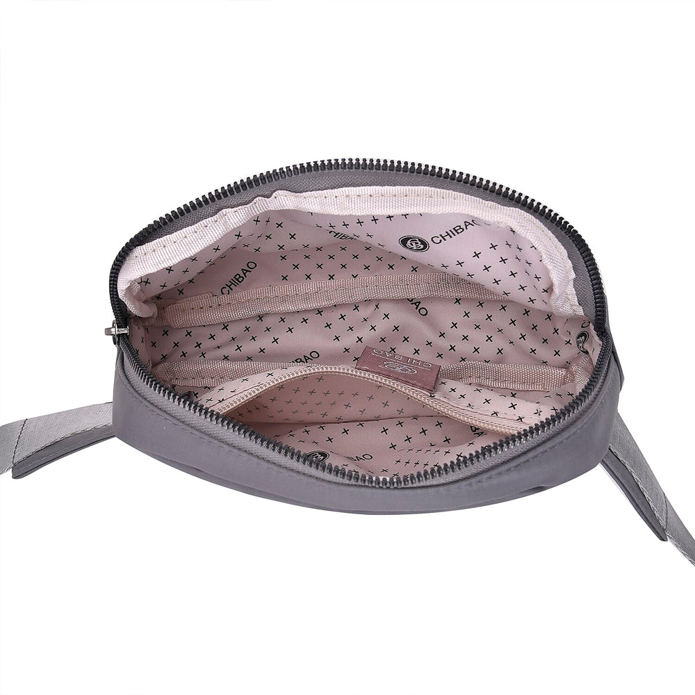 Set of 2 - Crossbody - Waist Bag - Dark Grey - Black