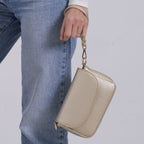 Elegant Metallic Gold Flap Crossbody Bag with Adjustable Strap