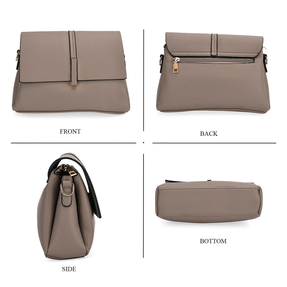 Artisan Sling Bag with Geometric Pattern Strap - Light Brown