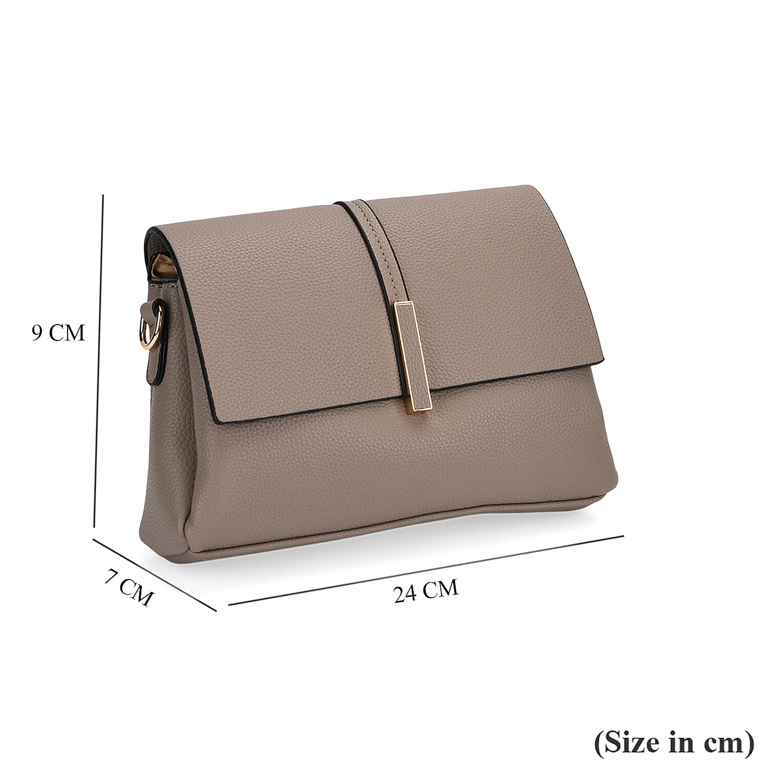 Artisan Sling Bag with Geometric Pattern Strap - Light Brown
