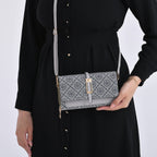 Monogram Pattern Crossbody Bag - Grey