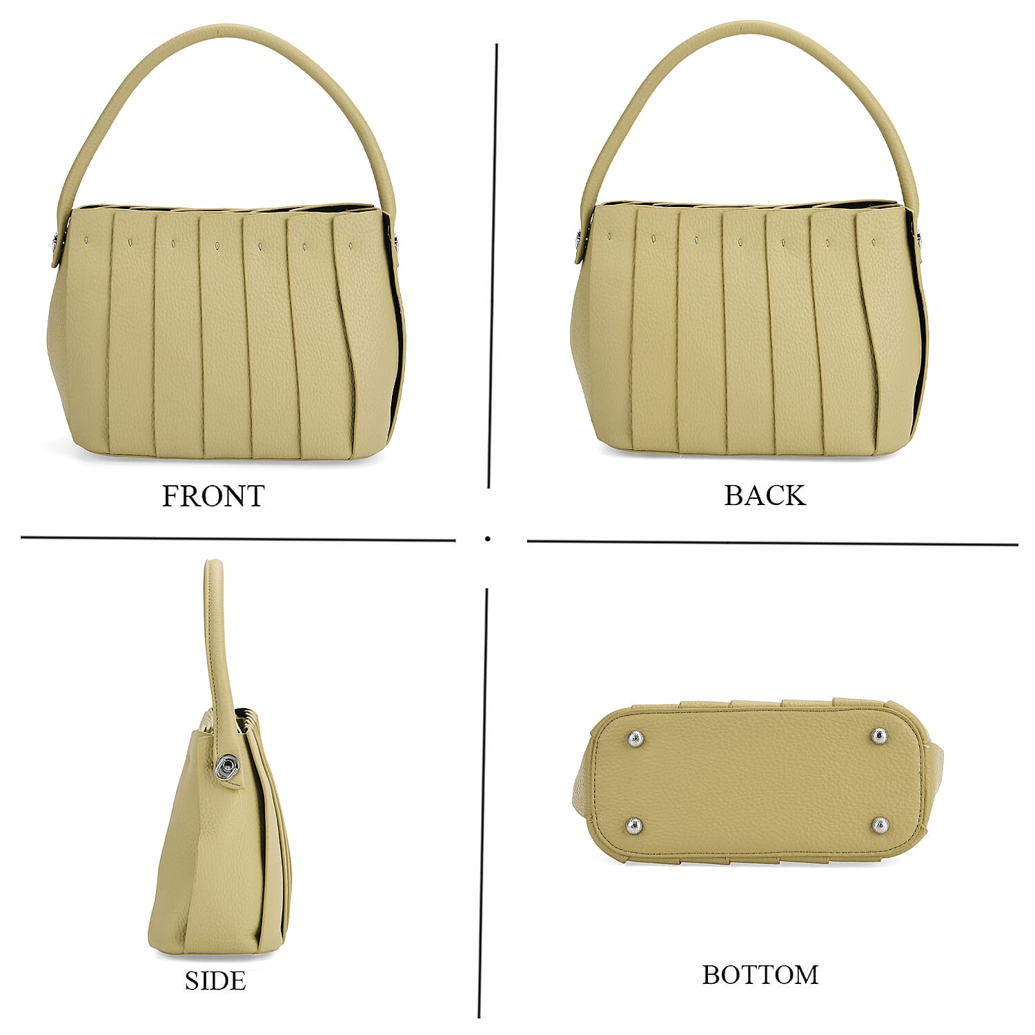 Designer inspired Womens Top Handle Shoulder Bag with Adjustable Strap - Green