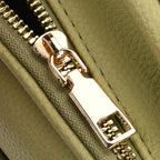 Structured Crossbody Bag with Patterned Strap - Green