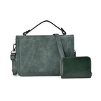 Set of 2- Sling Crossbody Bag with Card Holder - Green