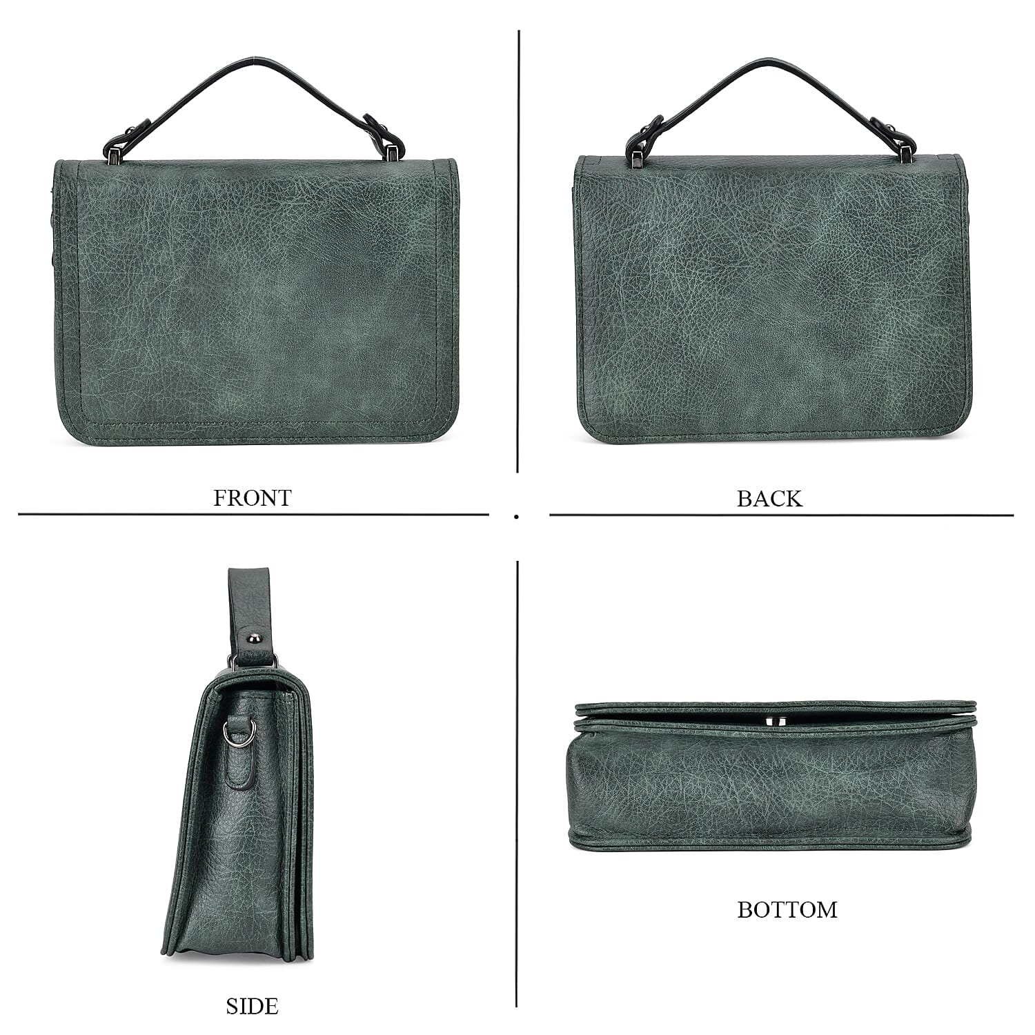 Set of 2- Sling Crossbody Bag with Card Holder - Green