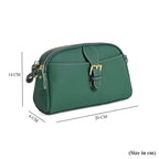 Genuine Leather Classic Crossbody Bag - Green