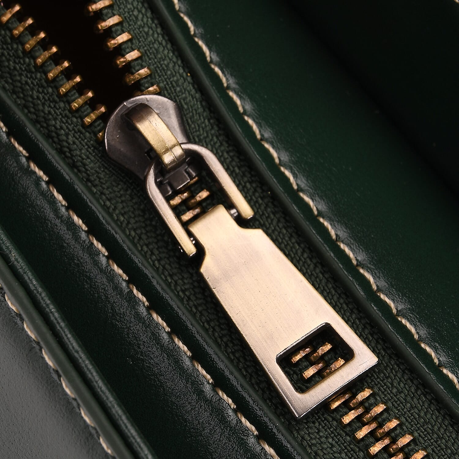 Genuine Leather Top Handle Satchel Bag with Adjustable Long Shoulder Straps - Dark Green