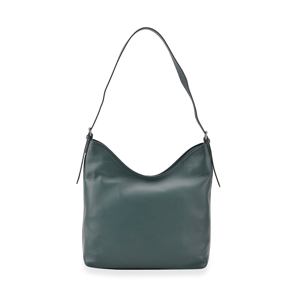 Hongkong Closeout Deal - 100% Genuine Leather Litchi Embossed Crossbody Bag - Green