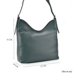 Hongkong Closeout Deal - 100% Genuine Leather Litchi Embossed Crossbody Bag - Green
