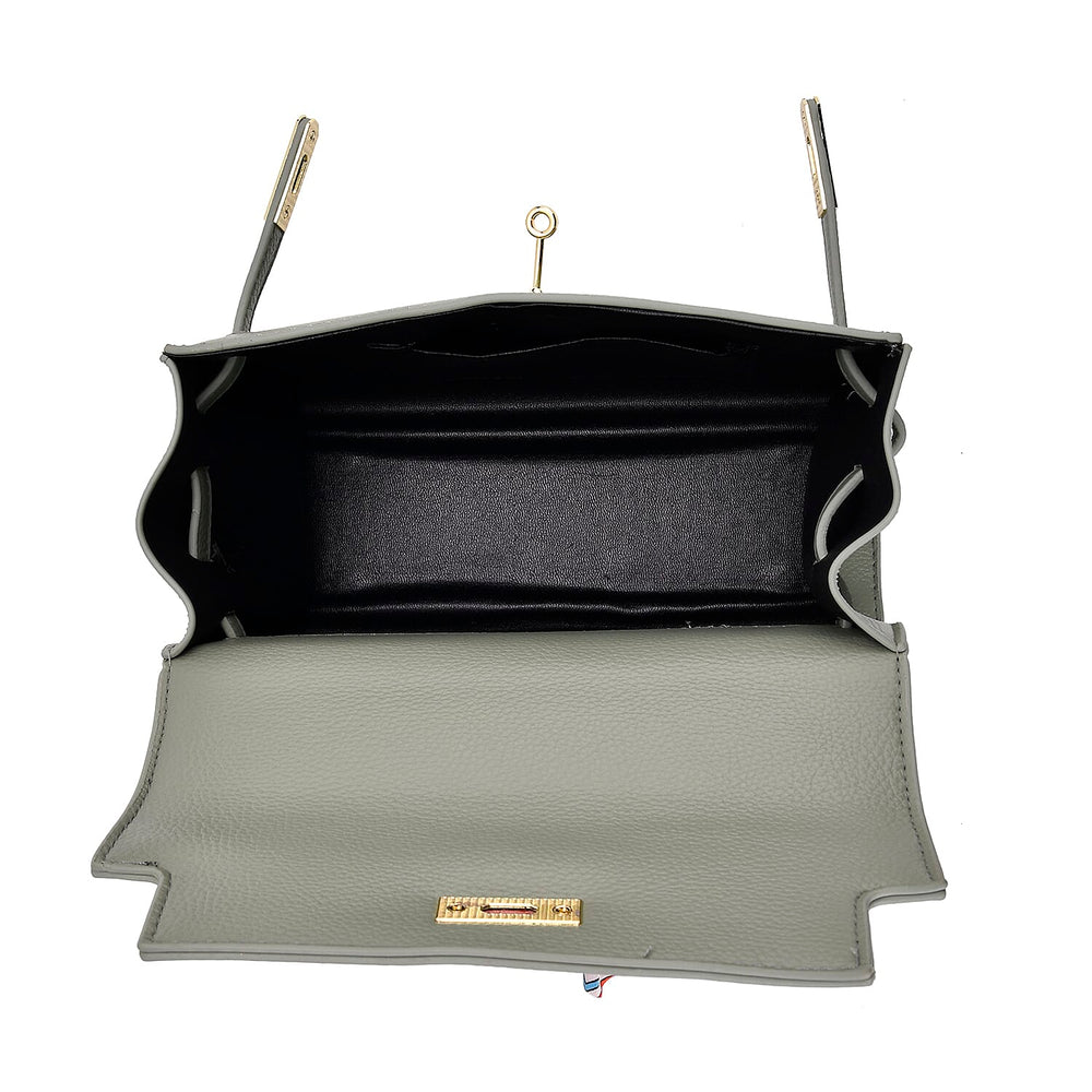 Elegant Crossbody Bag with Scarf & Adjustable Strap - Green