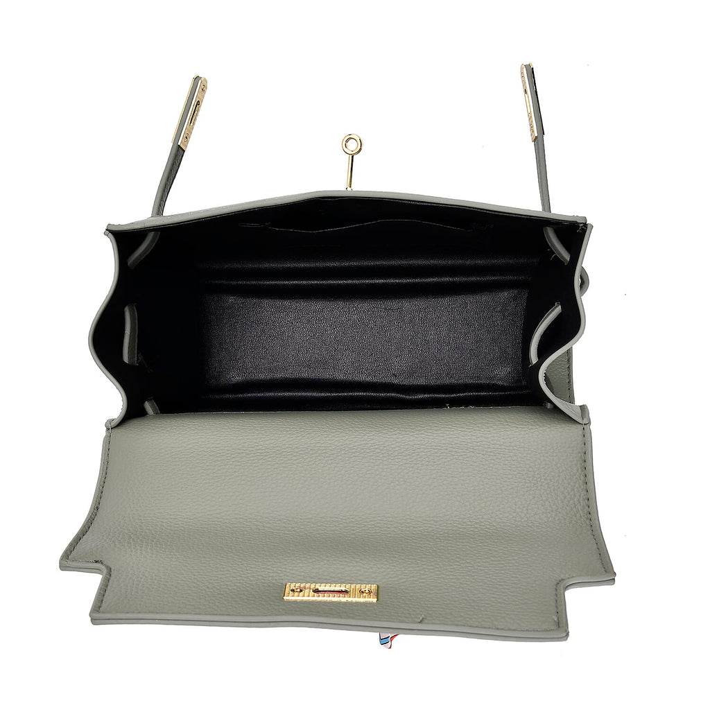 Elegant Crossbody Bag with Scarf & Adjustable Strap - Green